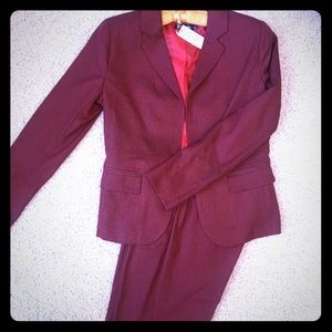 NY&C pantsuit, maroon,  Size 4 blazer, Size 8 pant